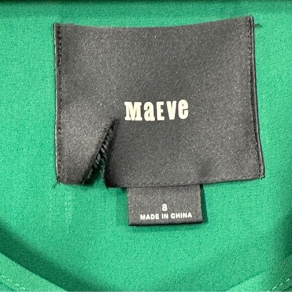 Anthropologie Maeve Valparaiso Tie Front Midi Dress Green Size 8 - Picture 9 of 12